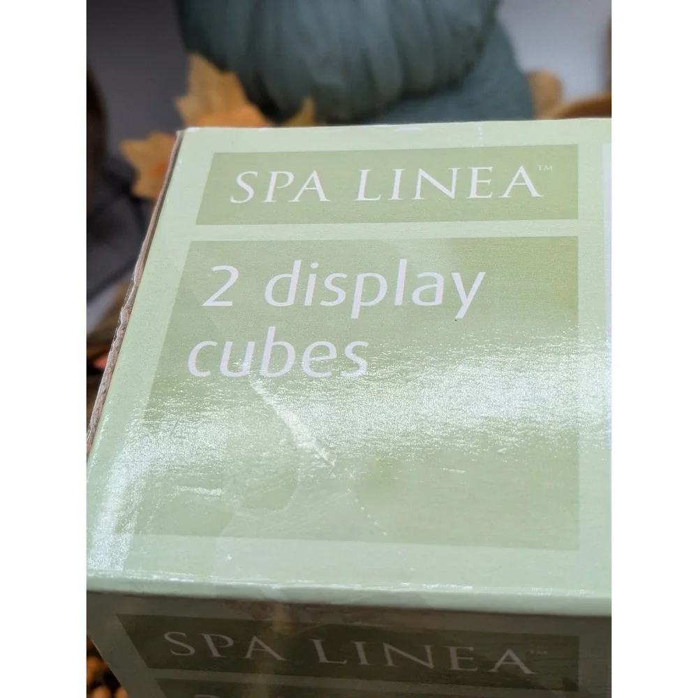 Y2K Vintage Spa Linea White Wood Wall Display Cubes Shelves Set of 2 Sealed NIB